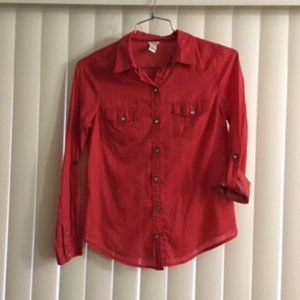 Polka dot button down shirt